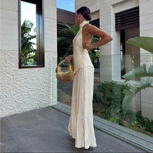 ZARA asymmetric hem halter top